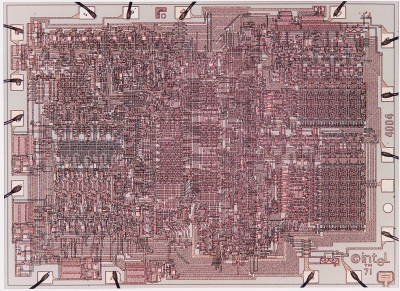 Diagrama de pistas del chip Intel 4004