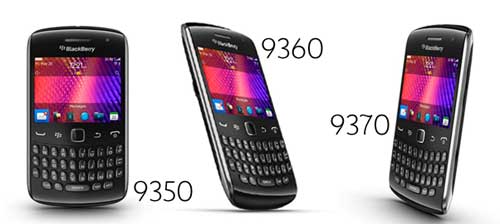 Blackberry Curve 9350, Blackberry Curve 9360 y Blackberry Curve 9370