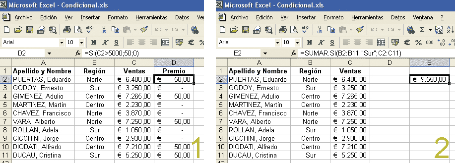 Funciones condicionales en Excel